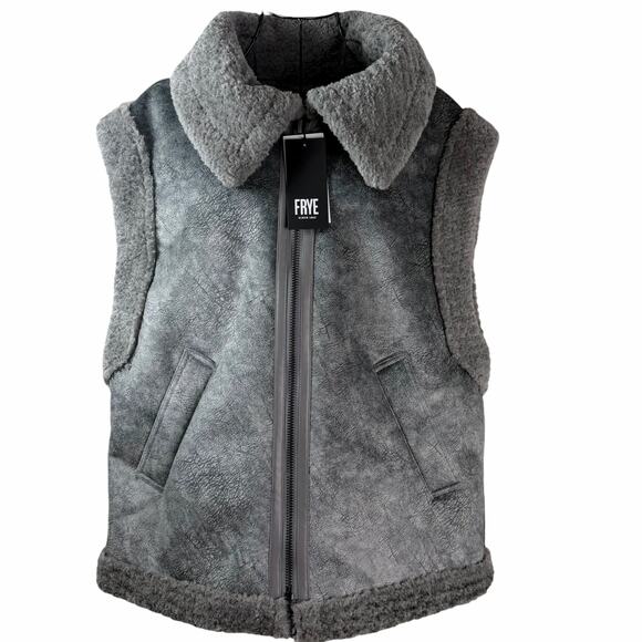 New Frye Women's Sarah Faux Shearling Vest Size S - Picture 2 of 10